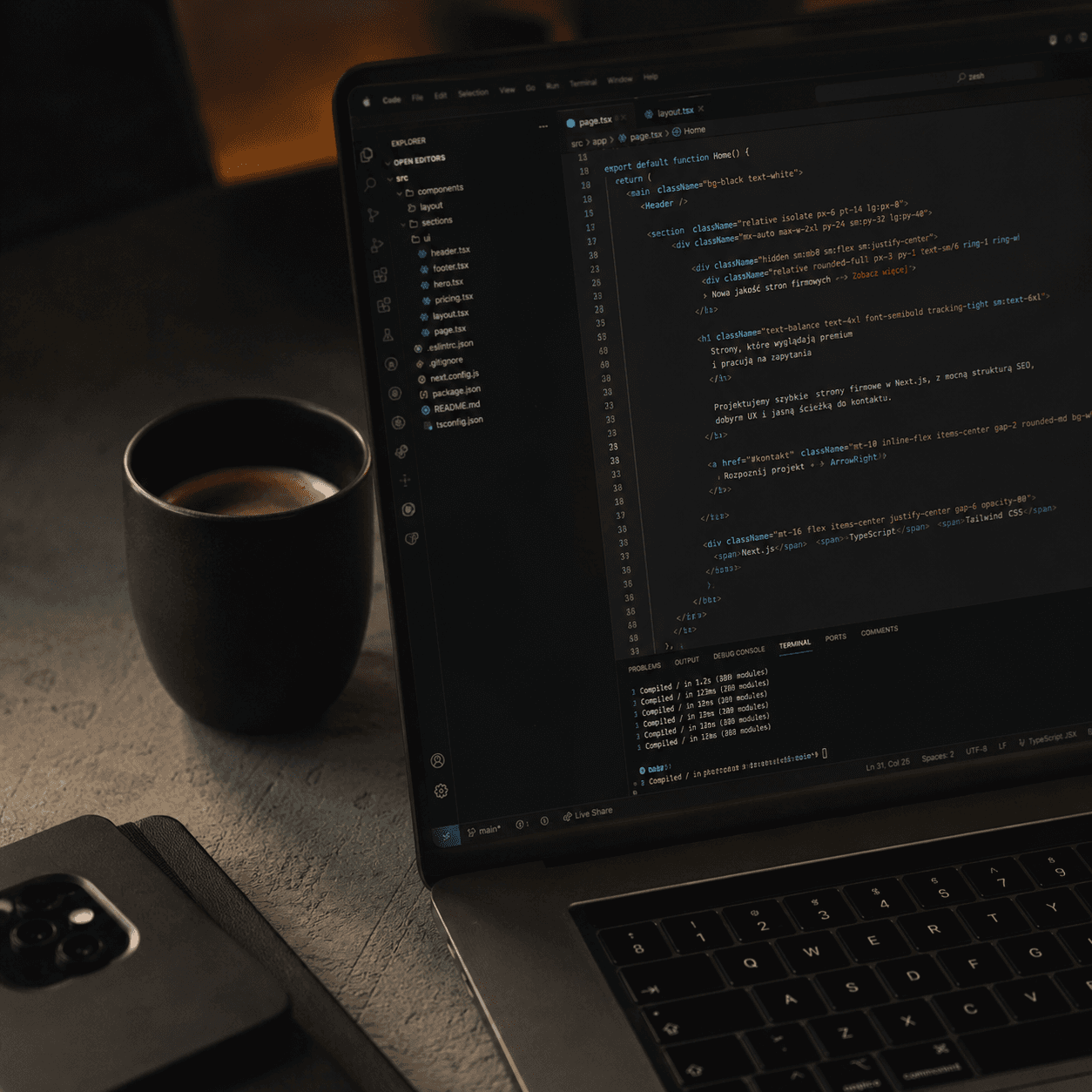 Projektowanie strony internetowej w Next.js w Devnate